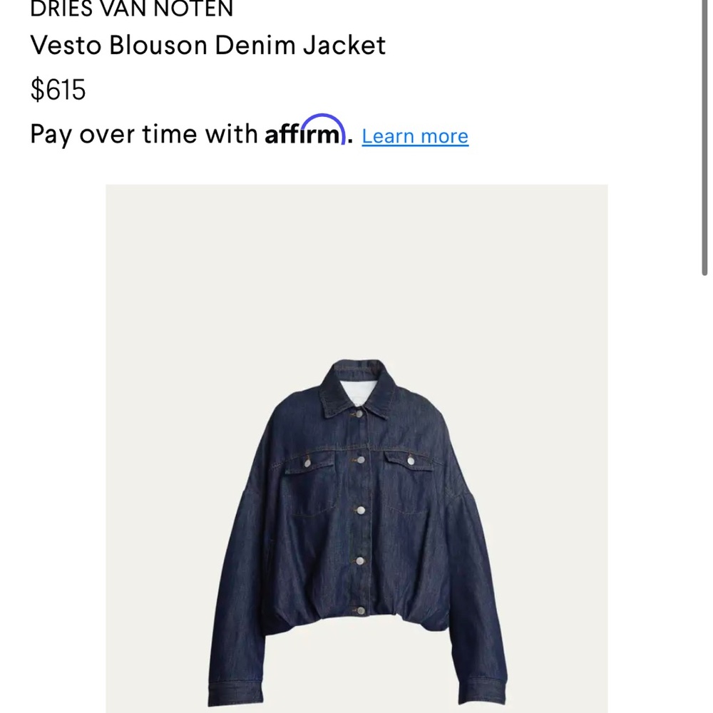 Dries van Noten denim jacket brand new